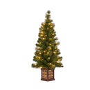 4Ft Glittery Gold Pine Christmas Tree Led Lights Xmas Decor