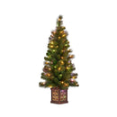 4Ft Glittery Gold Pine Christmas Tree Led Lights Xmas Decor