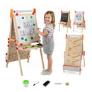 4 In 1 Adjustable Kids Art Easel With Double Sided Blackboard