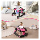4 In 1 Foldable Activity Car Walker With Adjustable Height Light Pink