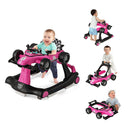 4 In 1 Foldable Activity Car Walker With Adjustable Height Light Pink