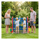 4 In 1 Jumbo Yard Game Set With Basketball Hoop Ring Toss Golf Red