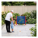 4 In 1 Jumbo Yard Game Set With Basketball Hoop Ring Toss Golf Red