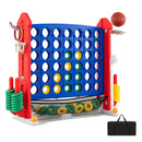 4 In 1 Jumbo Yard Game Set With Basketball Hoop Ring Toss Golf Red