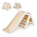 4In1 Toddler Climbing Toys With 3 Sided Triangle Climber White Natural