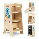 4 In 1 Toddler Tower With Chalkboard Slide Montessori Games