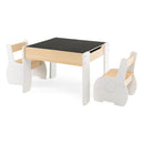 4 In 1 Wooden Kids Activity Table And Chair Set For Drawing White