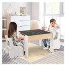 4 In 1 Wooden Kids Activity Table And Chair Set For Drawing White