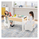 4 In 1 Wooden Kids Activity Table And Chair Set For Drawing White