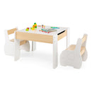 4 In 1 Wooden Kids Activity Table And Chair Set For Drawing White