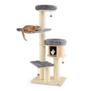 4 Layer Cat Activity Center With Sisal Scratching Posts For Cats Grey