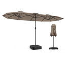 4 M Double Sided Patio Umbrella With Crank Handle Umbrella Base