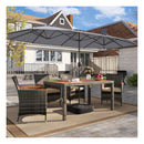 4 M Double Sided Patio Umbrella With Crank Handle Umbrella Base