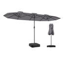 4 M Double Sided Patio Umbrella With Crank Handle Umbrella Base