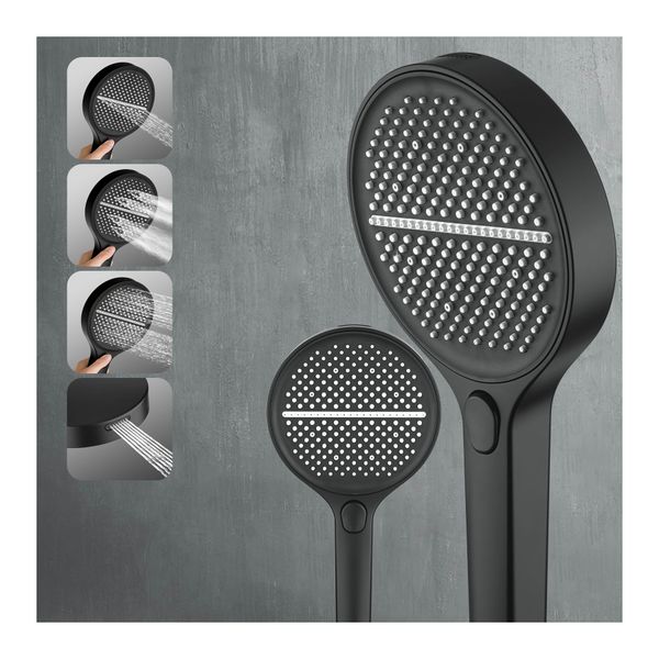 13 Inch Round Shower Head 4 Mode Gooseneck Wall Arm Diverter Set