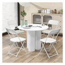 4 Pack Metal Folding Chairs With Back For Home Office Patio White