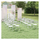 4 Pack Metal Folding Chairs With Back For Home Office Patio White