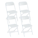 4 Pack Metal Folding Chairs With Back For Home Office Patio White