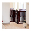 4 Panel Folding Dog Fence With Walk Through Door Coffee