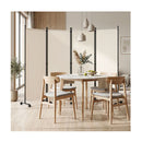 4 Panel Folding Room Divider With Lockable Wheels
