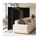 4 Panel Folding Room Divider With Lockable Wheels