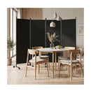 4 Panel Folding Room Divider With Lockable Wheels