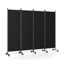 4 Panel Folding Room Divider With Lockable Wheels