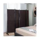 4 Panel Folding Room Divider With Lockable Wheels
