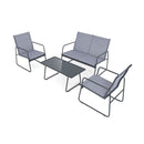 4 Pc Garden Patio Bistro Furniture Set With Loveseat Coffee Table