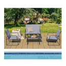 4 Pc Garden Patio Bistro Furniture Set With Loveseat Coffee Table