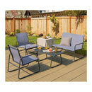 4 Pc Garden Patio Bistro Furniture Set With Loveseat Coffee Table