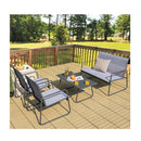 4 Pc Garden Patio Bistro Furniture Set With Loveseat Coffee Table