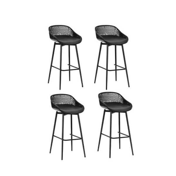 4Pcs Outdoor Bar Stools Plastic Metal Bistro Patio Dining Chair Balcony