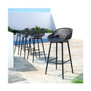 4Pcs Outdoor Bar Stools Plastic Metal Bistro Patio Dining Chair Balcony