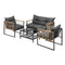 4Pcs Outdoor Furniture Setting Garden Patio Lounge Sofa Table Chairs