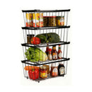 4 Pcs Stackable Pantry Organizer Bins Fruit Freezer Storage Baskets