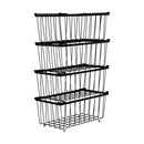 4 Pcs Stackable Pantry Organizer Bins Fruit Freezer Storage Baskets