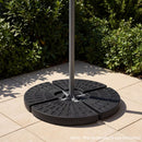 4 Piece 64 Kg Heavy Duty Cantilever Offset Patio Umbrella Base Black