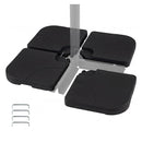 4 Piece 72 Kg Heavy Duty Cantilever Offset Patio Umbrella Base Black