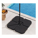 4 Piece 72 Kg Heavy Duty Cantilever Offset Patio Umbrella Base Black