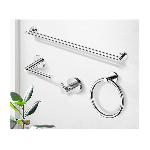4 Piece Bathroom Hardware Set Towel Rack Toilet Paper Holder Chrome