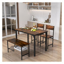 4 Piece Dining Table And Chair Set With Metal Frame And Storage Rack