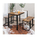 4 Piece Dining Table Set With Bench 2 Stools For 4 Persons For Kitchen