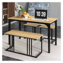 4 Piece Dining Table Set With Bench And 2 Stools For 4 Persons Natural