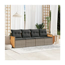 4 Piece Garden Sofa Set With Cushions Grey Poly Rattan