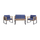 4 Piece Patio Chair Set With Soft Seat Back Cushions For Backyard