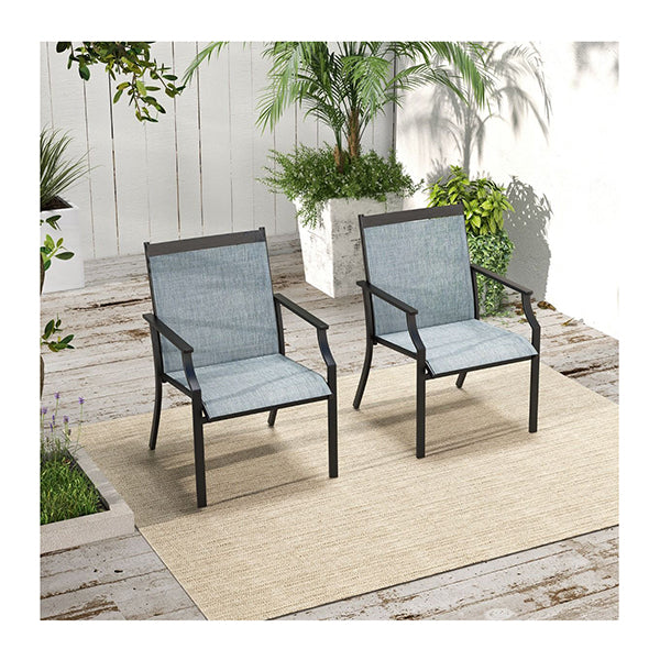 4 Piece Patio Dining Chairs With Breathable Seat For Porch