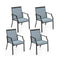 4 Piece Patio Dining Chairs With Breathable Seat For Porch