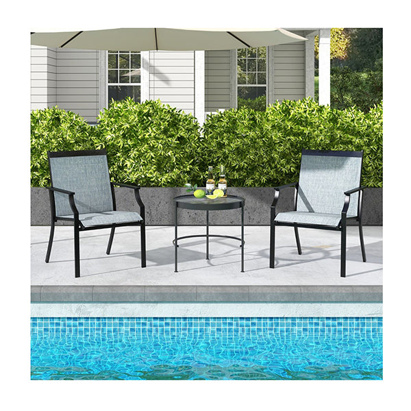4 Piece Patio Dining Chairs With Breathable Seat For Porch