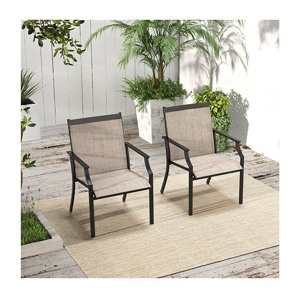 4 Piece Patio Dining Chairs With Breathable Seat For Porch
